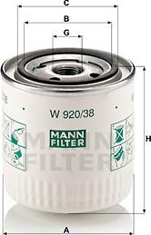 Mann-Filter W 920/38 - Масляний фільтр avtolavka.club