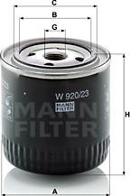 Mann-Filter W 920/23 - Масляний фільтр avtolavka.club