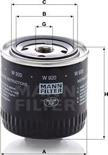 Mann-Filter W 920 - Масляний фільтр avtolavka.club