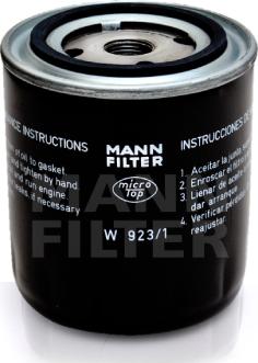 Mann-Filter W 923/1 - Масляний фільтр avtolavka.club