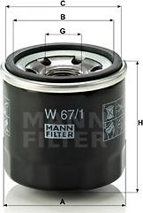 Mann-Filter W 67/1 - Масляний фільтр avtolavka.club