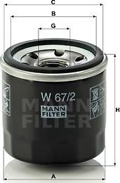 Mann-Filter W 67/2 - Масляний фільтр avtolavka.club