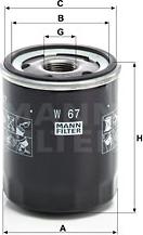 Mann-Filter W 67 - Масляний фільтр avtolavka.club