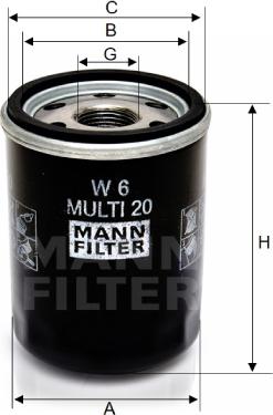 Mann-Filter W 6 MULTI 20 - Масляний фільтр avtolavka.club