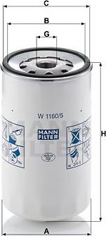 Mann-Filter W 1160/5 - Масляний фільтр avtolavka.club