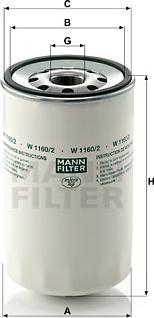 Mann-Filter W 1160/2 - Масляний фільтр avtolavka.club