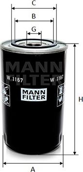 Mann-Filter W 1167 - Масляний фільтр avtolavka.club