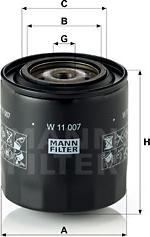 Mann-Filter W 11 007 - Масляний фільтр avtolavka.club