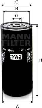 Mann-Filter W 11 102/18 - Масляний фільтр avtolavka.club