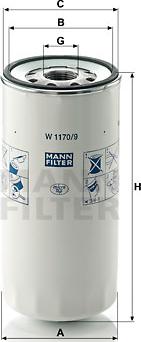 Mann-Filter W 1170/9 - Масляний фільтр avtolavka.club