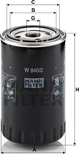 Mann-Filter W 840/2 - Масляний фільтр avtolavka.club