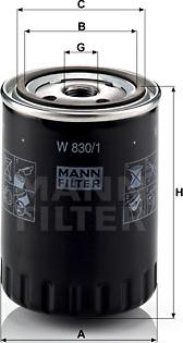 Mann-Filter W 830/1 - Масляний фільтр avtolavka.club
