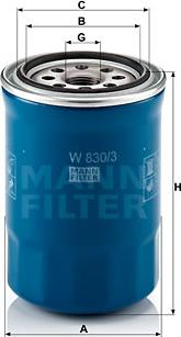 Mann-Filter W 830/3 - Масляний фільтр avtolavka.club