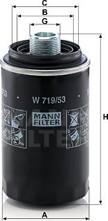 Mann-Filter W 719/53 - Масляний фільтр avtolavka.club