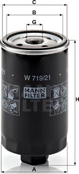 Mann-Filter W 719/21 - Масляний фільтр avtolavka.club
