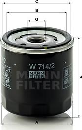 Mann-Filter W 714/2 - Масляний фільтр avtolavka.club