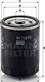 Mann-Filter W 713/18 - Масляний фільтр avtolavka.club