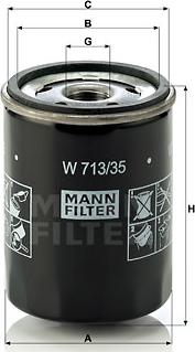 Mann-Filter W 713/35 - Масляний фільтр avtolavka.club