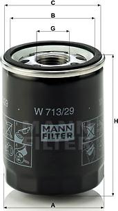 Mann-Filter W 713/29 - Масляний фільтр avtolavka.club