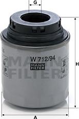 Mann-Filter W 712/94 - Масляний фільтр avtolavka.club