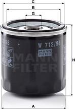 Mann-Filter W 712/98 - Масляний фільтр avtolavka.club