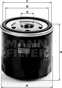 Mann-Filter W 712/92 - Масляний фільтр avtolavka.club