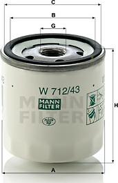 Mann-Filter W 712/43 (10) - Масляний фільтр avtolavka.club