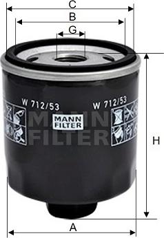 Mann-Filter W 712/53 - Масляний фільтр avtolavka.club