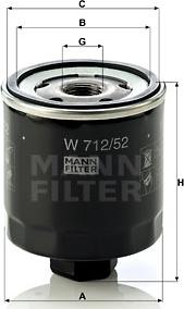 Mann-Filter W 712/52 - Масляний фільтр avtolavka.club