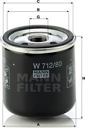 Mann-Filter W 712/80 - Масляний фільтр avtolavka.club