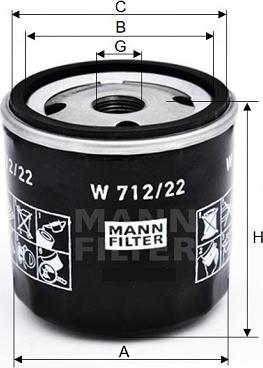 Mann-Filter W 712/22 - Масляний фільтр avtolavka.club