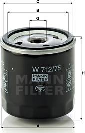 Mann-Filter W 712/75 - Масляний фільтр avtolavka.club