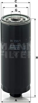 Mann-Filter W 735/1 - Масляний фільтр avtolavka.club