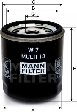 Mann-Filter W 7 MULTI 18 - Масляний фільтр avtolavka.club