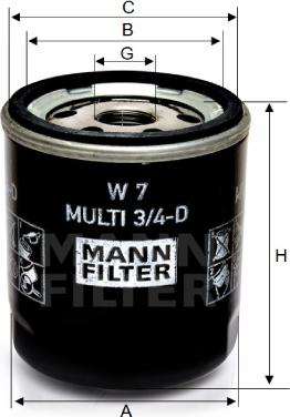 Mann-Filter W 7 MULTI 3/4-D - Масляний фільтр avtolavka.club
