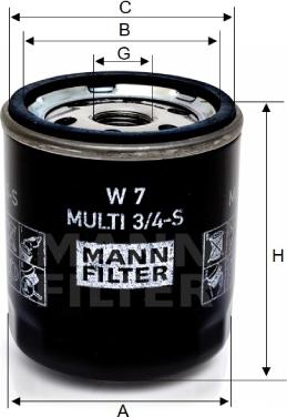 Mann-Filter W 7 MULTI 3/4-S - Масляний фільтр avtolavka.club