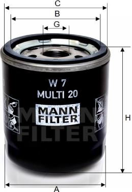 Mann-Filter W 7 MULTI 20 - Масляний фільтр avtolavka.club