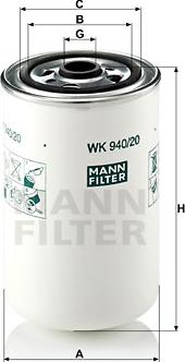 Mann-Filter WK 940/20 - Паливний фільтр avtolavka.club