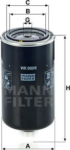 Mann-Filter WK 950/6 - Паливний фільтр avtolavka.club