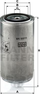 Mann-Filter WK 950/19 - Паливний фільтр avtolavka.club