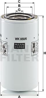 Mann-Filter WK 930/6 x - Паливний фільтр avtolavka.club