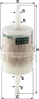 Mann-Filter WK 42/1 - Паливний фільтр avtolavka.club
