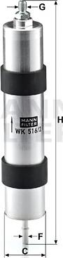 Mann-Filter WK 516/2 - Паливний фільтр avtolavka.club