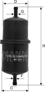 Mann-Filter WK 513 - Паливний фільтр avtolavka.club