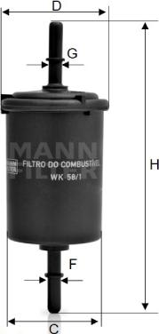 Mann-Filter WK 58/1 - Паливний фільтр avtolavka.club