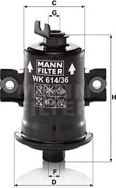 Mann-Filter WK 614/36 x - Паливний фільтр avtolavka.club