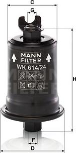 Mann-Filter WK 614/24 x - Паливний фільтр avtolavka.club