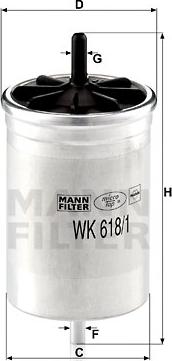 Mann-Filter WK 618/1 - Паливний фільтр avtolavka.club