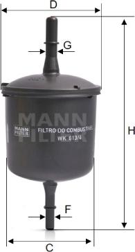 Mann-Filter WK 613/4 - Паливний фільтр avtolavka.club