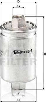 Mann-Filter WK 612/2 - Паливний фільтр avtolavka.club